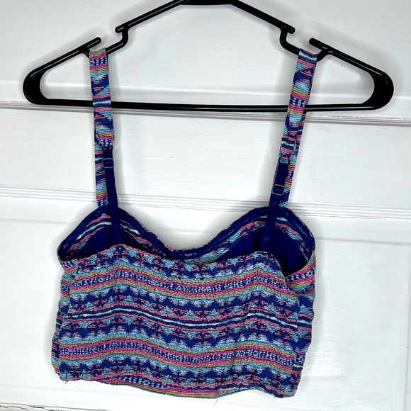Lorimer NYC printed crop top Corset Aztec Southwest Small - Picture 2 of 4